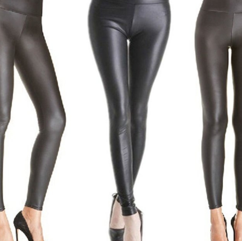 ZARA Faux Leather Zip Slit Leggings NWOT - Picture 10 of 16